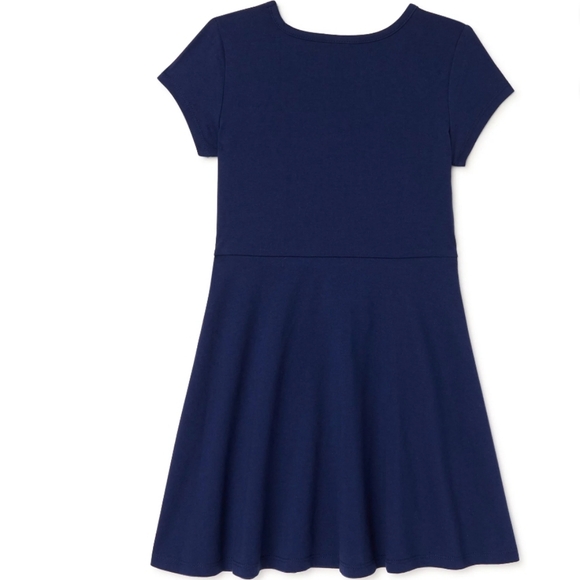 Disney Princess Blue Pink Belted Shiny Skater Dress Size Small 6/6X - Picture 2 of 5